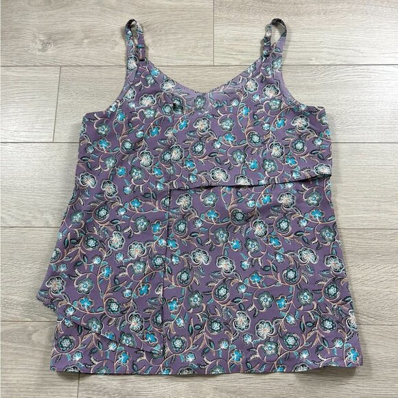 Cabi 3453 Spring Floral Scrollwork S Cami Blouse Top Purple Adjustable Straps - Picture 3 of 9